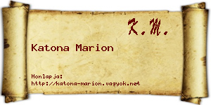 Katona Marion névjegykártya